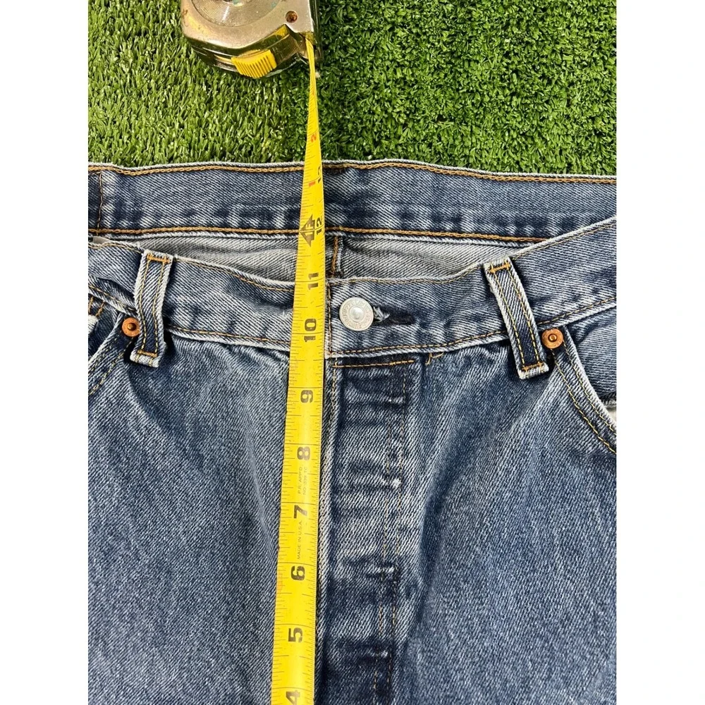 Levis 501‎ Original Mens Straight Leg Button Fly Medium Wash Blue Jeans 36x32